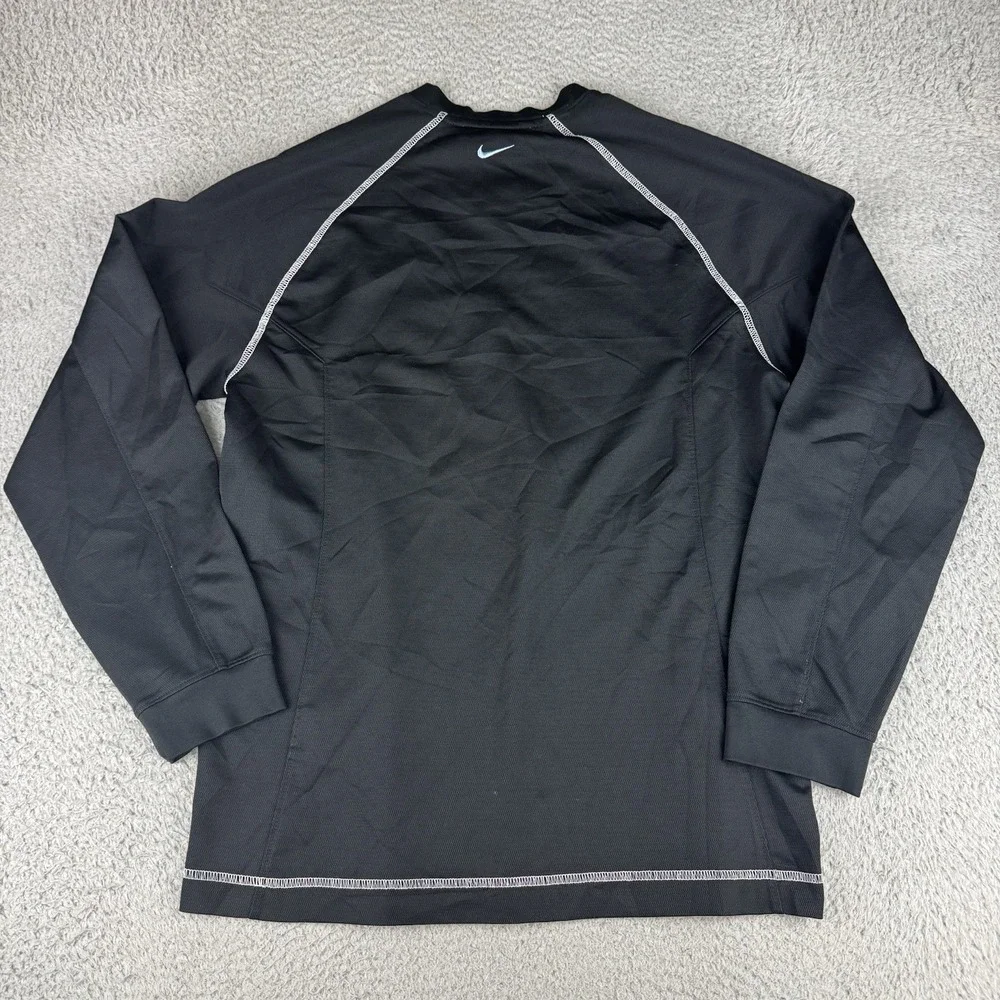 Nike Athletics‎ Vintage Y2K Tee Athletic Silver Tag Spellout Logo Men's M Black